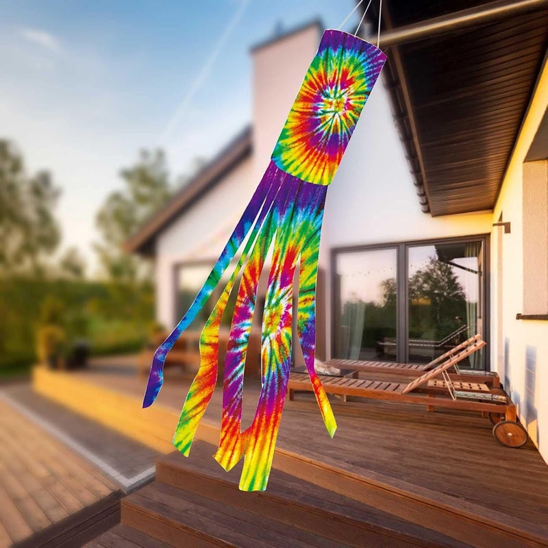 woobles Rainbow Windsock Wind Sculptures Rainbow Garden Colorful Hanging Decoration Wind Socks Outdoor For Flag Pole Caravan Camping Garden - Image 2